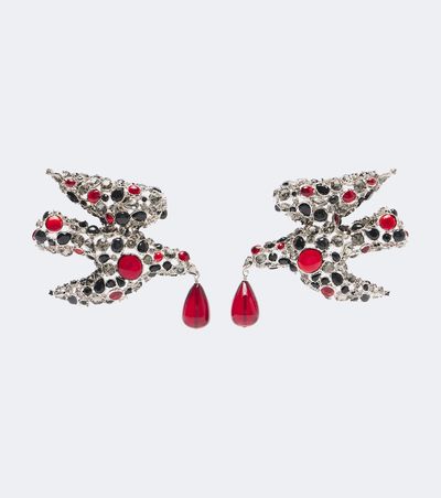 Saint Laurent Saint Laurent Dove embellished clip-on earrings