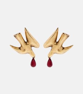 Saint Laurent Saint Laurent Dove embellished drop earrings