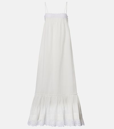 Saint Laurent Saint Laurent Embroidered cotton poplin maxi dress