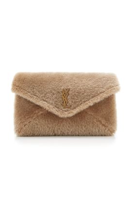 Saint Laurent Saint Laurent Envelope Large Shearling Clutch Bag