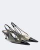 Saint Laurent Saint Laurent Fanny leather-trimmed slingback pumps - 1