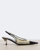 Saint Laurent Saint Laurent Fanny leather-trimmed slingback pumps - 5