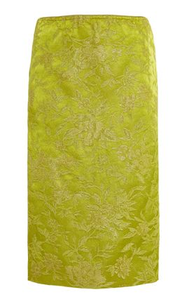 Saint Laurent Saint Laurent Floral Brocade Midi Skirt