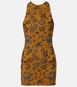 Saint Laurent Saint Laurent Floral brocade minidress