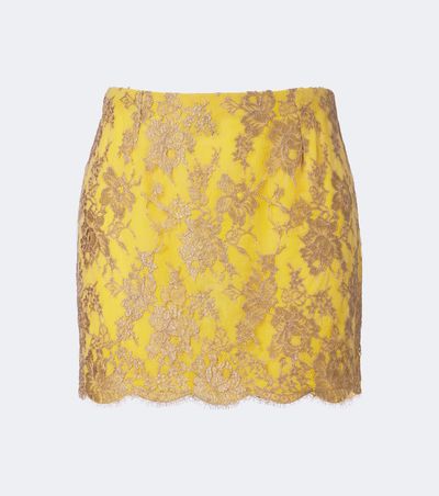 Saint Laurent Saint Laurent Floral lace miniskirt