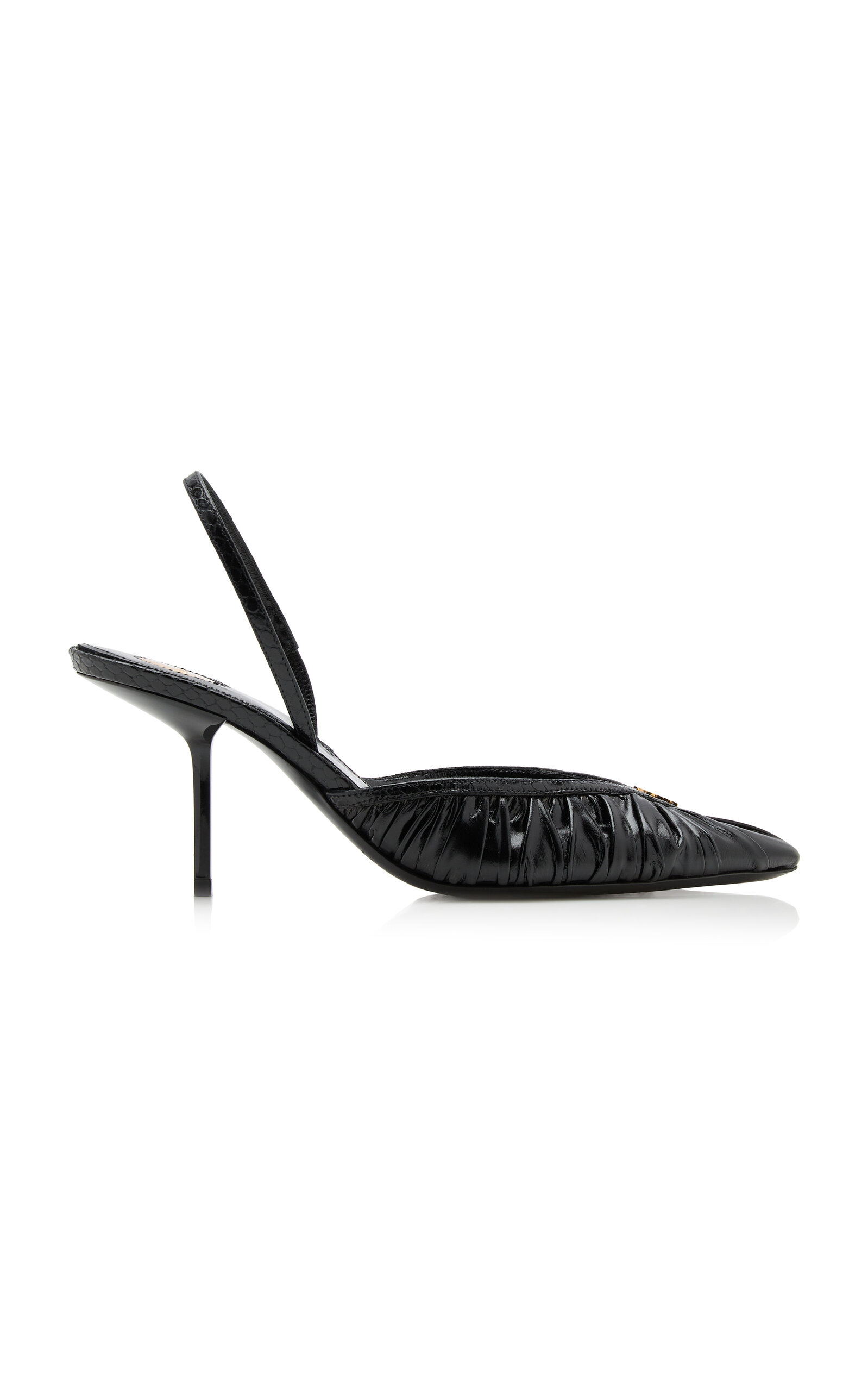 Saint Laurent Saint Laurent Folie Slingback Satin Pumps