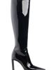 Saint Laurent Saint Laurent Francoise Leather Knee High Boot - 3