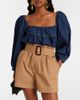Saint Laurent Saint Laurent Gathered denim blouse - 2