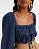 Saint Laurent Saint Laurent Gathered denim blouse - 3