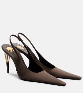 Saint Laurent Saint Laurent Goya crêpe satin slingback pumps