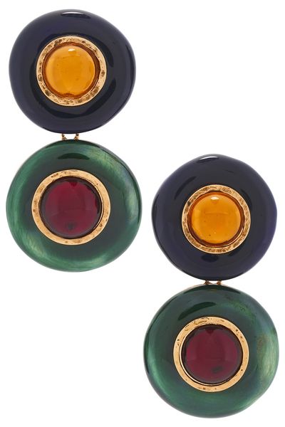 Saint Laurent Saint Laurent Gradient Disc & Cabochons Earrings