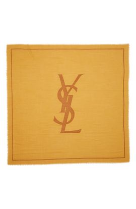 Saint Laurent Saint Laurent Grand Carre Cassandre Wool Scarf