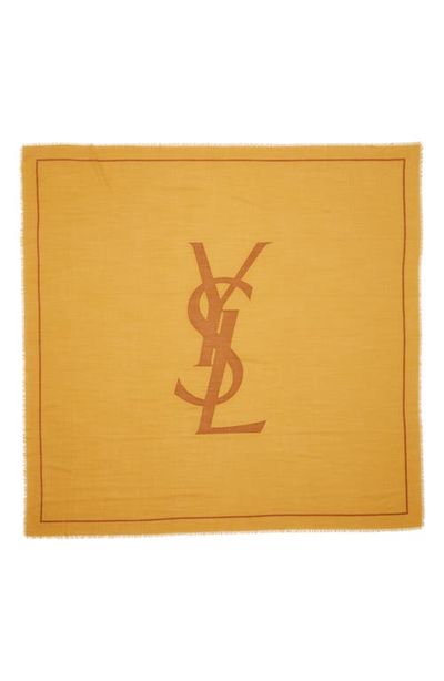Saint Laurent Saint Laurent Grand Carre Cassandre Wool Scarf