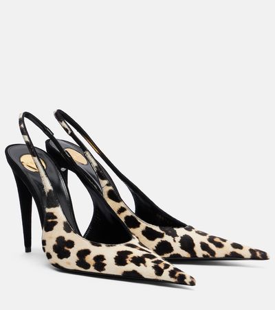 Saint Laurent Saint Laurent Guermantes calf hair slingback pumps