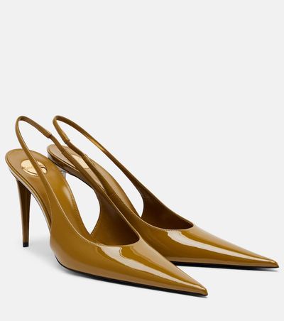Saint Laurent Saint Laurent Guermantes patent leather slingback pumps