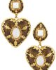 Saint Laurent Saint Laurent Harlequin Cabochons Heart Drop Earrings - 1