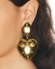 Saint Laurent Saint Laurent Harlequin Cabochons Heart Drop Earrings - 2
