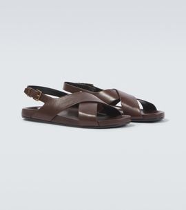 Saint Laurent Saint Laurent Helios Cassandre leather sandals