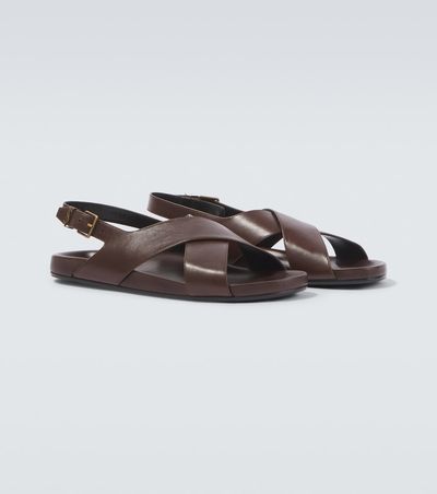 Saint Laurent Saint Laurent Helios Cassandre leather sandals