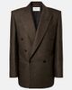 Saint Laurent Saint Laurent Herringbone double-breasted wool blazer - 1