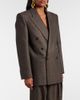 Saint Laurent Saint Laurent Herringbone double-breasted wool blazer - 2