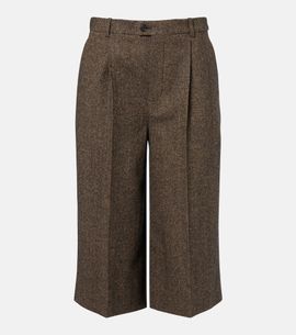 Saint Laurent Saint Laurent Herringbone wool-blend Bermuda shorts