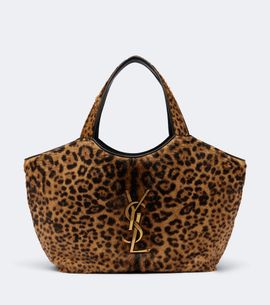 Saint Laurent Saint Laurent Icare leopard-print calf hair shopper