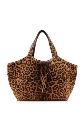 Saint Laurent Saint Laurent ICare Medium Leopard Shopping Tote Bag