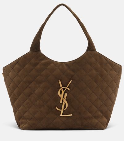 Saint Laurent Saint Laurent Icare Medium quilted suede shopper