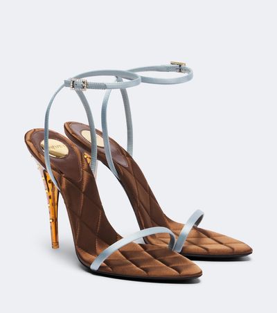 Saint Laurent Saint Laurent Ivresse embellished quilted satin sandals