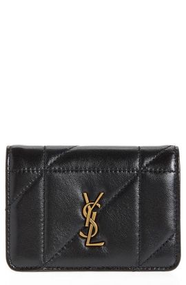 Saint Laurent Saint Laurent Jamie Carré Rive Gauche Matelassé Leather Bifold Card Case