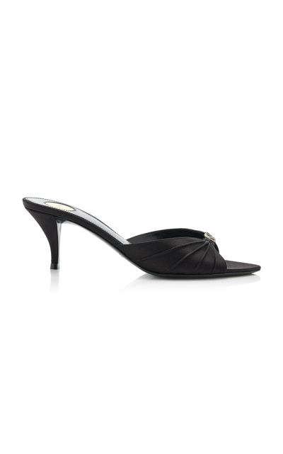 Saint Laurent Saint Laurent Jerry Crystal CrepeSatin Mules
