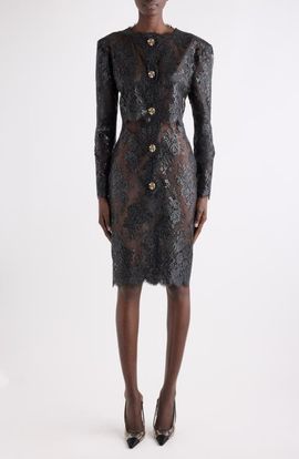 Saint Laurent Saint Laurent Jewel Button Minidress