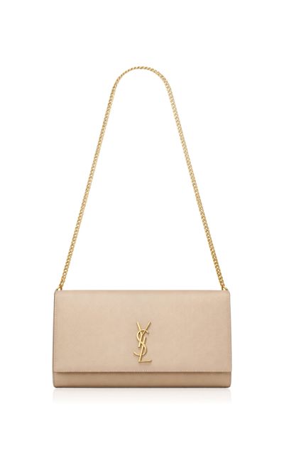 Saint Laurent Saint Laurent Kate Grain de Poudre Leather Clutch