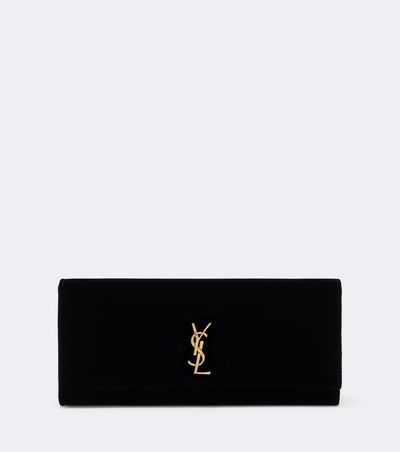 Saint Laurent Saint Laurent Kate Small leather-lined velvet clutch