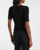 Saint Laurent Saint Laurent Lace-trimmed ribbed-knit silk top - 5