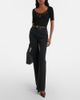 Saint Laurent Saint Laurent Lace-trimmed ribbed-knit silk top - 6