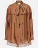 Saint Laurent Saint Laurent Lace-trimmed tie-neck romper - 1
