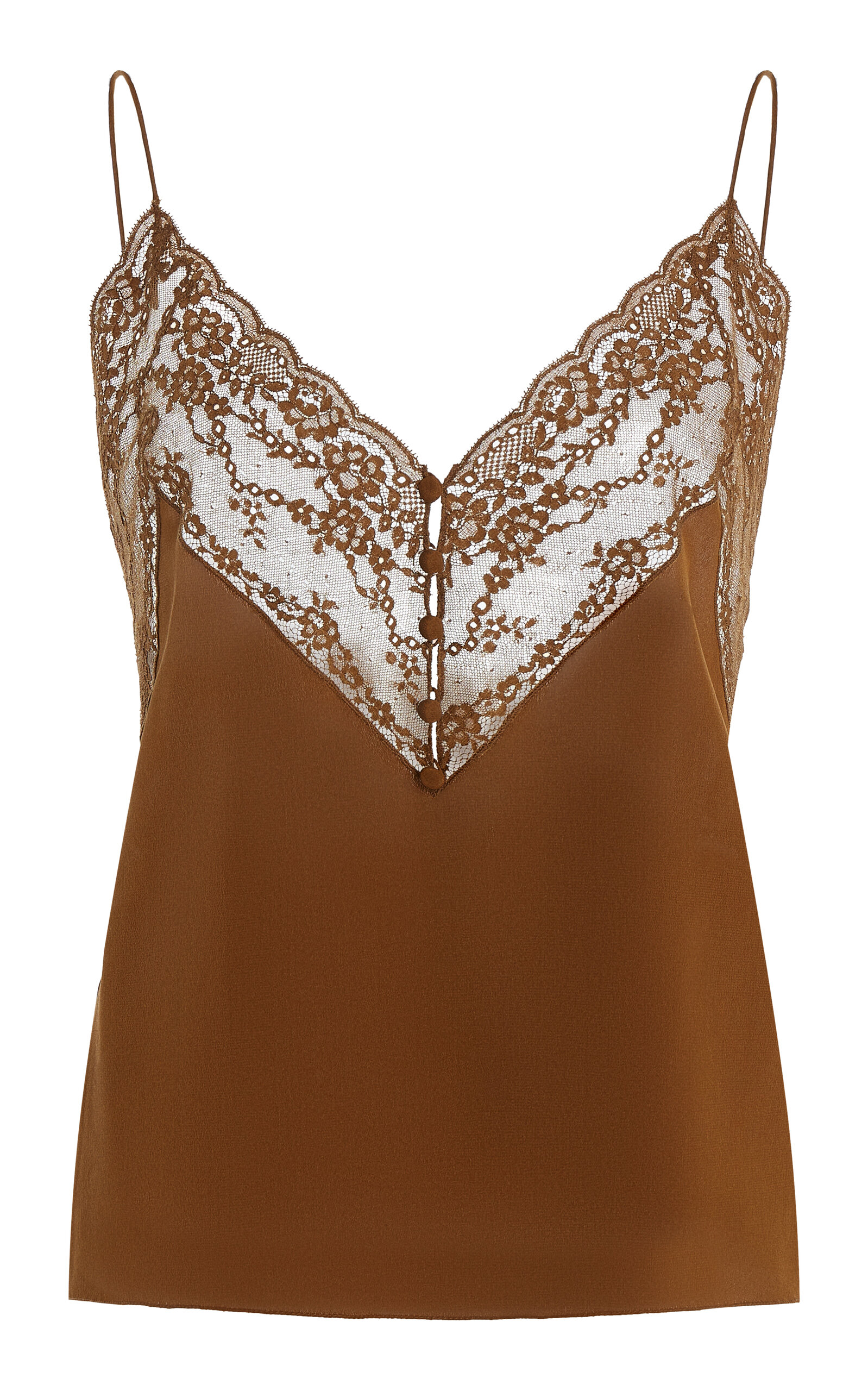 Saint Laurent Saint Laurent LaceTrimmed Silk Camisole
