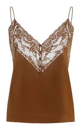 Saint Laurent Saint Laurent LaceTrimmed Silk Camisole