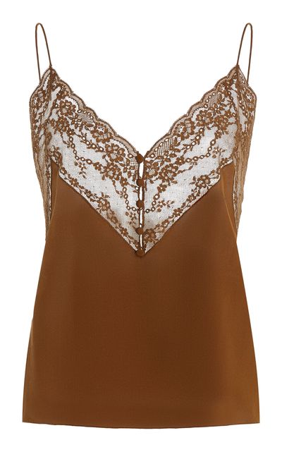 Saint Laurent Saint Laurent LaceTrimmed Silk Camisole