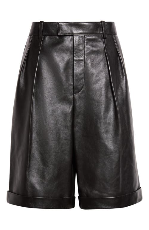 Saint Laurent Saint Laurent Lambskin Leather Bermuda Shorts