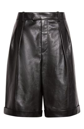 Saint Laurent Saint Laurent Lambskin Leather Bermuda Shorts
