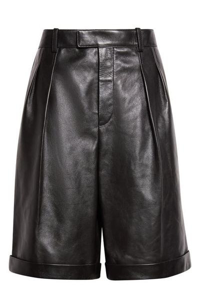 Saint Laurent Saint Laurent Lambskin Leather Bermuda Shorts