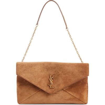 Saint Laurent Saint Laurent Large Envelope Suede Pouch on Chain