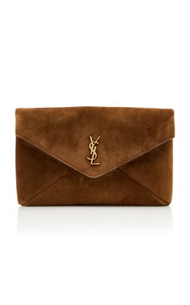 Saint Laurent Saint Laurent Large Envelope SuedeSatin Pouch