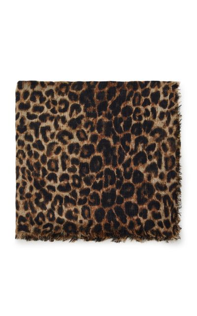 Saint Laurent Saint Laurent Large Leopard Silk Scarf