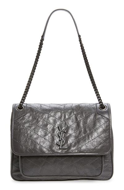 Saint Laurent Saint Laurent Large Niki Crinkled Matelassé Leather Shoulder Bag