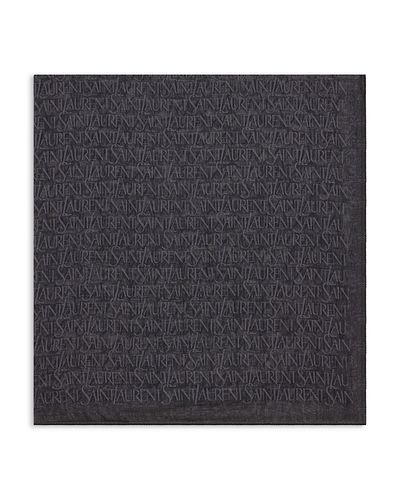Saint Laurent Saint Laurent Large Square Scarf in Casein Fiber And Modal