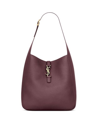 Saint Laurent Saint Laurent Le 5 A 7 Supple Large Shoulder Hobo Bag in Grained Leather